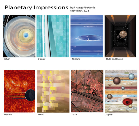 New abstract designs inspired by the planets of our solar system.